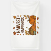 Harvest Happiness - Herfstpompoen & herfstbladeren Spandoek (Verticaal)