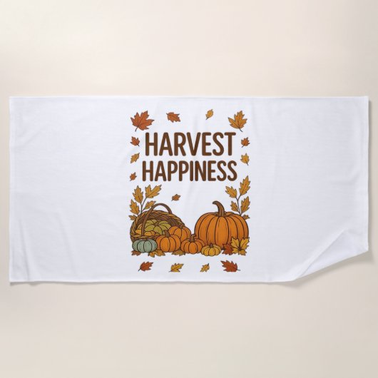 Harvest Happiness - Herfstpompoen & herfstbladeren Strandlaken (Voorkant)