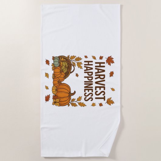 Harvest Happiness - Herfstpompoen & herfstbladeren Strandlaken (Voorkant)