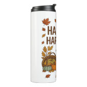 Harvest Happiness - Herfstpompoen & herfstbladeren Thermosbeker (Gedraaid links)