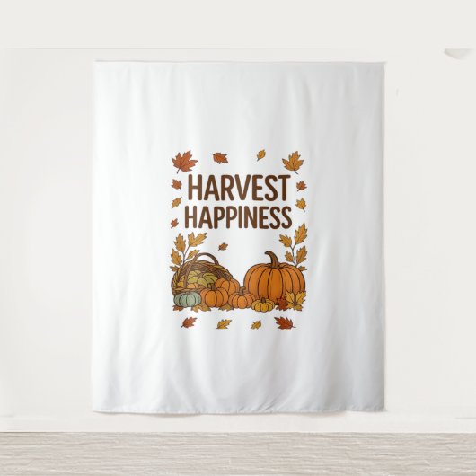 Harvest Happiness - Herfstpompoen & herfstbladeren Wandkleed (Voorkant)