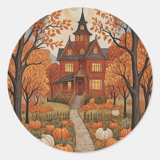Harvest Haunt Ronde Sticker (Voorkant)