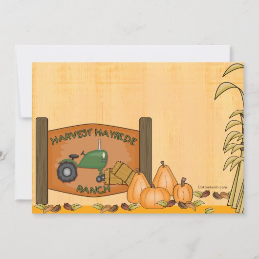Harvest Hayride Party Invitation Kaart (Achterkant)