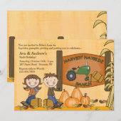 Harvest Hayride Party Invitation Kaart (Voorkant / Achterkant)