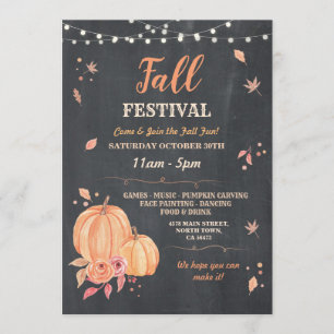 Harvest Herfst Festival Pumpkin Autumn Event Chalk Kaart