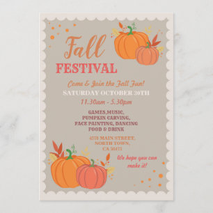 Harvest Herfst Festival Pumpkin Leaves Autumn Even Kaart