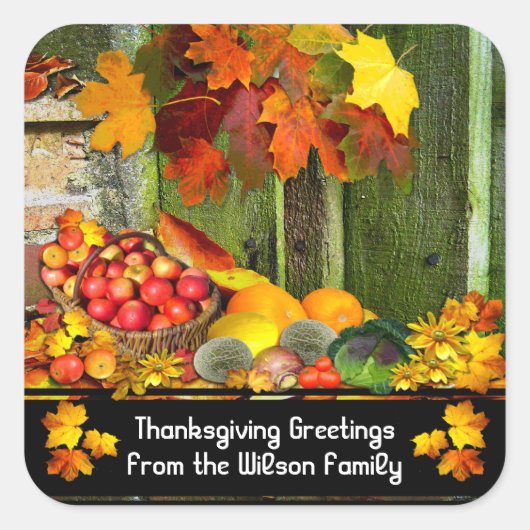 Harvest Home Thanksgiving Vierkante Sticker (Voorkant)