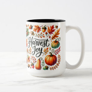 Harvest Joy Een viering van de herfstbounty Tweekleurige Koffiemok