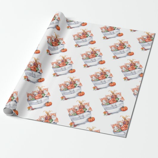 Harvest Kittens Cadeaupapier (Uitgerold)