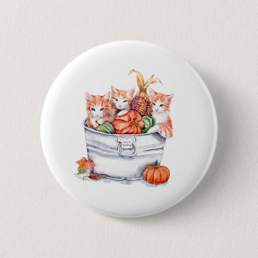 Harvest Kittens Ronde Button 5,7 Cm (Voorkant)