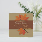 Harvest Leaves Invitation Kaart (Staand voorkant)