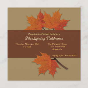 Harvest Leaves Invitation Kaart