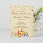 Harvest Lights Sweet 16 Birthday Kaart (Staand voorkant)