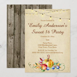Harvest Lights Sweet 16 Birthday Kaart