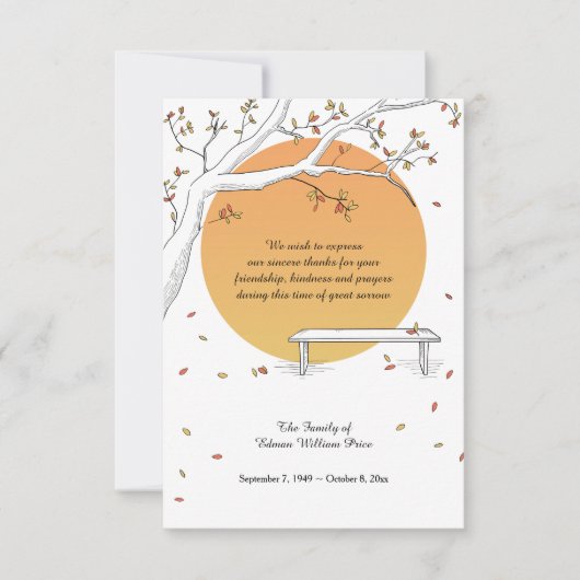 Harvest Moon Bereavement - Hartelijk dank Kaart (Voorkant)