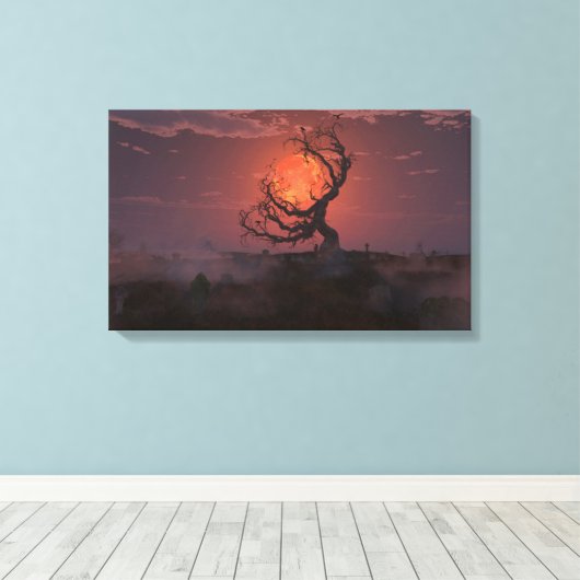 Harvest Moon Canvas Afdruk (Insitu (Houten vloer))