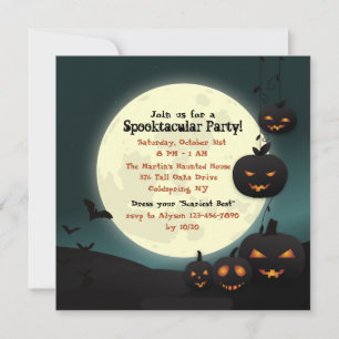 Harvest Moon Halloween Party Invitation Kaart