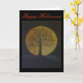 Harvest Moon Halloween Wenskaart Kaart (Gele Bloem)