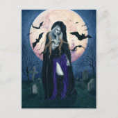 Harvest Moon Halloween Witch Briefkaart (Voorkant)