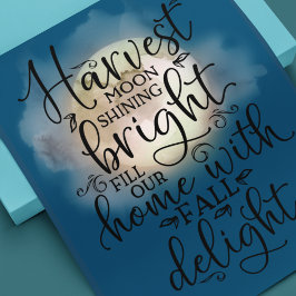 Harvest Moon Herfst Delight Poem Blue Poster