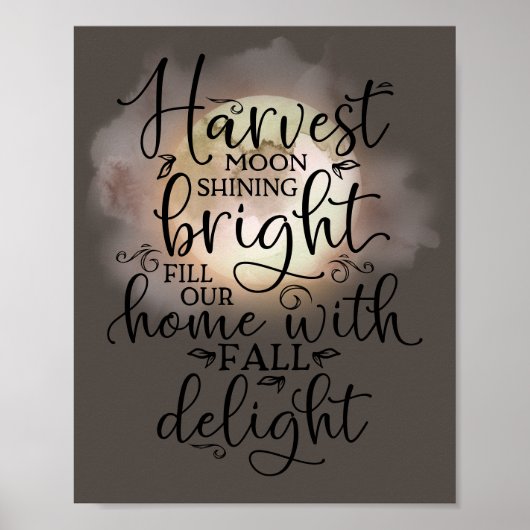 Harvest Moon Herfst Delight Poem Brown Poster (Voorkant)