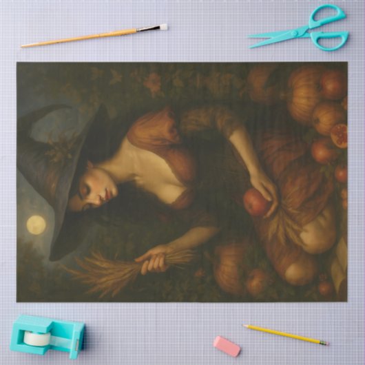 Harvest Moon Witch - Herfst Gothic Fantasy Art Tissuepapier (Craft)