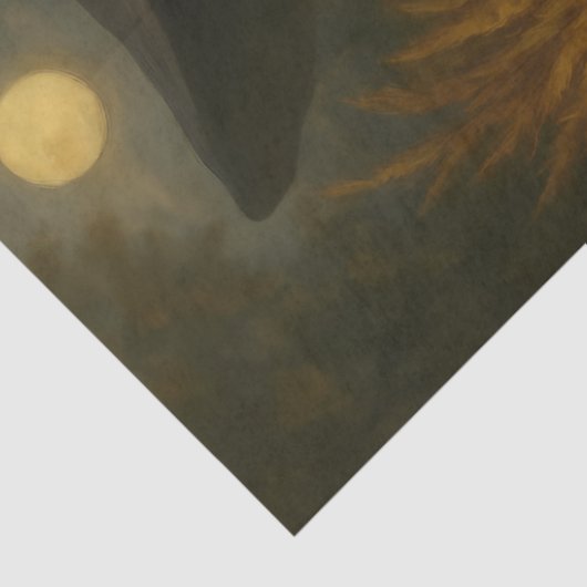 Harvest Moon Witch - Herfst Gothic Fantasy Art Tissuepapier (Detail)