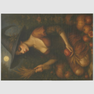 Harvest Moon Witch - Herfst Gothic Fantasy Art Tissuepapier