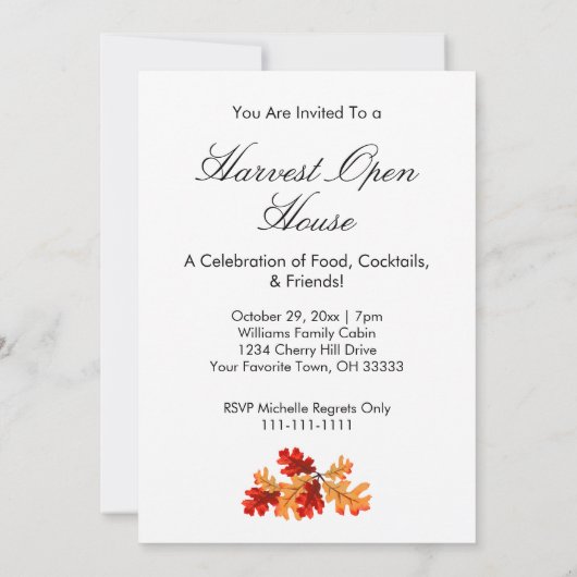 Harvest Open House Herfst Foliage Kaart (Achterkant)
