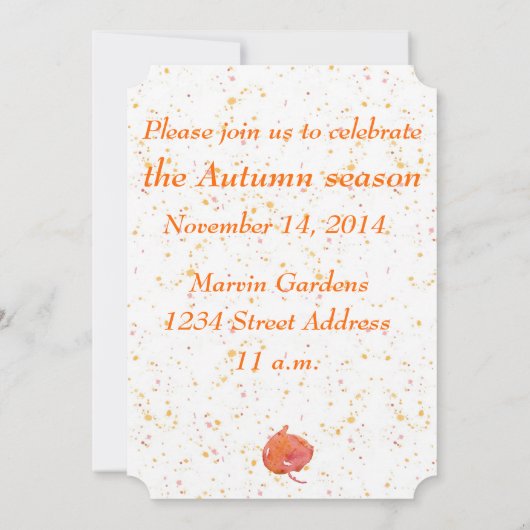 Harvest Party Fall verlaat herfstkleuren Kaart (Achterkant)