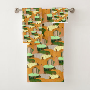 Harvest Pattern Autumn Squash Bad Handdoek
