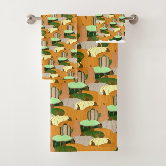 Harvest Pattern Autumn Squash Bad Handdoek (Insitu)
