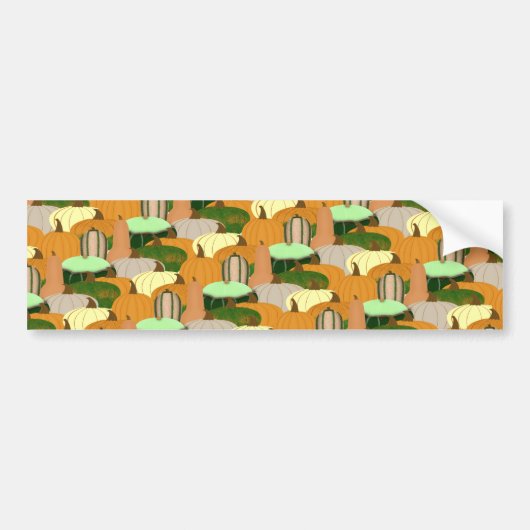 Harvest Pattern Autumn Squash Bumpersticker (Voorkant)