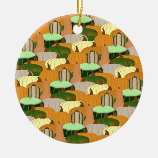 Harvest Pattern Autumn Squash Keramisch Ornament (Voorkant)