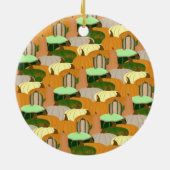 Harvest Pattern Autumn Squash Keramisch Ornament (Achterkant)