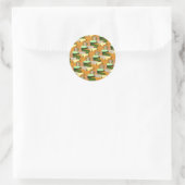 Harvest Pattern Autumn Squash Ronde Sticker (Tas)
