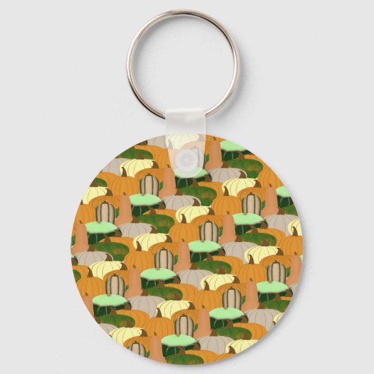 Harvest Pattern Autumn Squash Sleutelhanger (Voorkant)