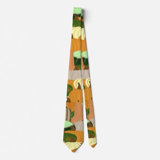 Harvest Pattern Autumn Squash Stropdas (Voorkant)