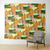 Harvest Pattern Autumn Squash Wandkleed (In Situ (horizontaal))