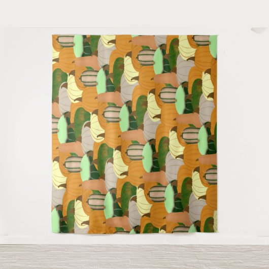Harvest Pattern Autumn Squash Wandkleed (Voorkant)