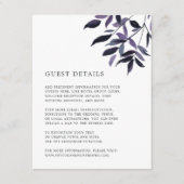 Harvest Plum Wedding Guest Details Kaart (Voorkant)