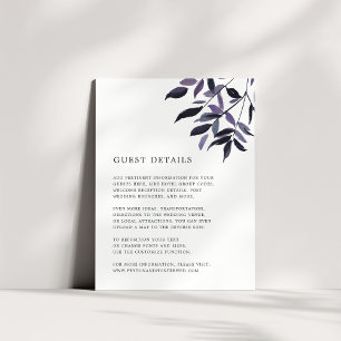 Harvest Plum Wedding Guest Details Kaart