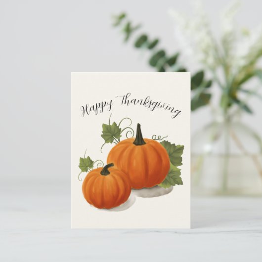 Harvest Pumpkin Thanksgiving Postcard Briefkaart (Staand voorkant)