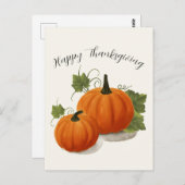Harvest Pumpkin Thanksgiving Postcard Briefkaart (Voorkant / Achterkant)