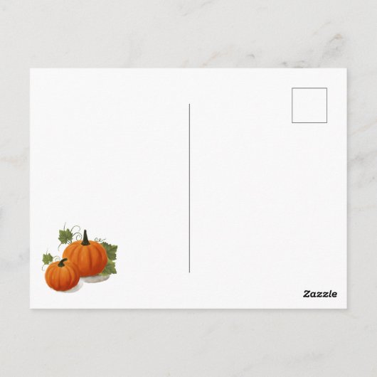 Harvest Pumpkin Thanksgiving Postcard Briefkaart (Achterkant)