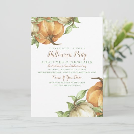 Harvest Pumpkin Uitnodiging (Staand voorkant)