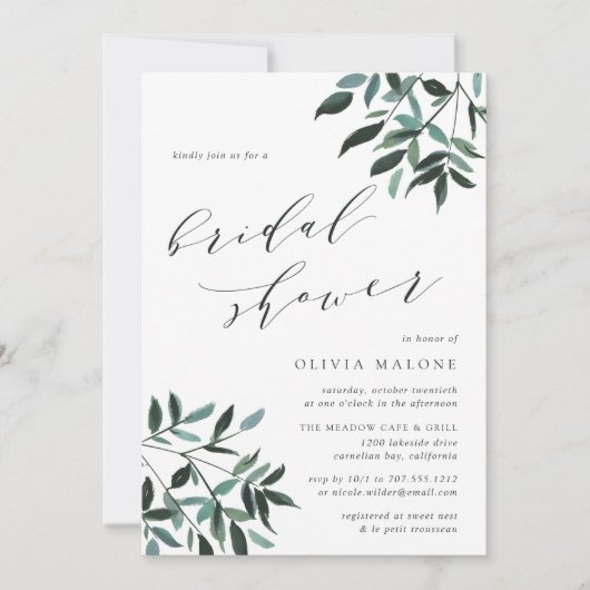Harvest Sage Bridal Shower Invitation Kaart (Voorkant)