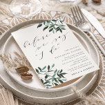 Harvest Sage Rehearsal Dinner Invitation Kaart<br><div class="desc">De uitnodiging voor een elegant repetitief diner bevat rijke,  niet-zwarte letters in het kikkerblok en cursief met calligrafische accenten,  met sprays van waterverf bladeren in de hoeken van rijke groene tinten,  variërend van salie tot bos en jager. De repetitieve dineruitnodigingen keren terug naar stevig donkergroen.</div>