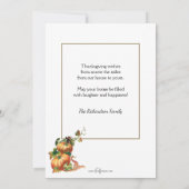 Harvest Scene met Turkije en Pumpkin Feestdagenkaart (Achterkant)