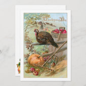 Harvest Scene met Turkije en Pumpkin Feestdagenkaart (Voorkant / Achterkant)